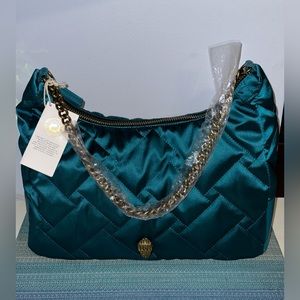 Kurt Geiger London Large Medium Blue Quilted Hobo Bag